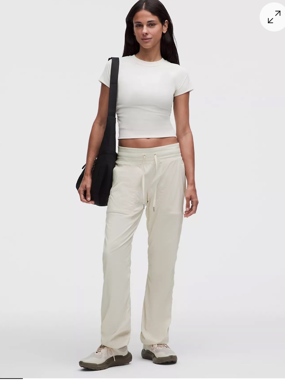 LULULEMON Dance Studio Mid Rise Pants Regular Ivory Cream Size 4 Like New